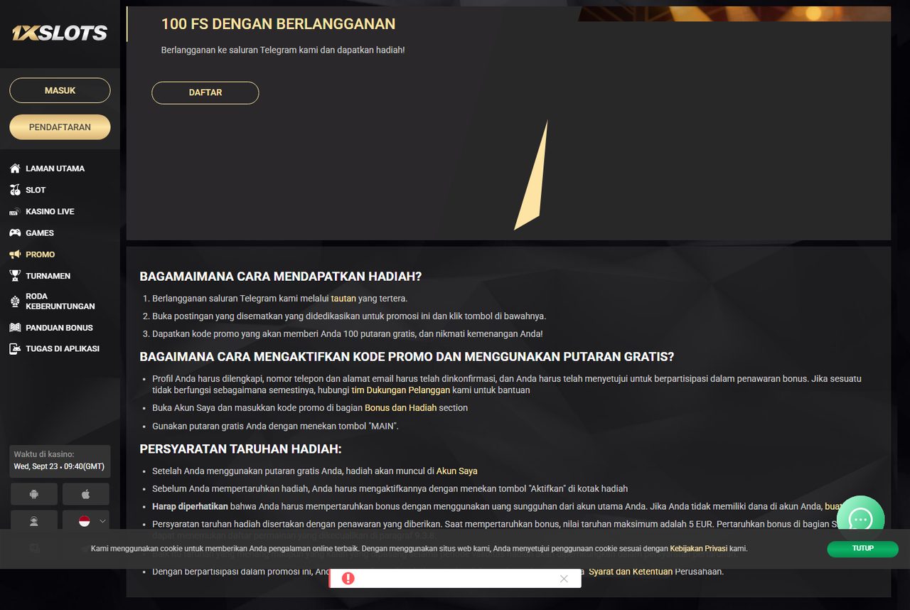 Promo 1xSlots: putaran gratis untuk langganan Telegram